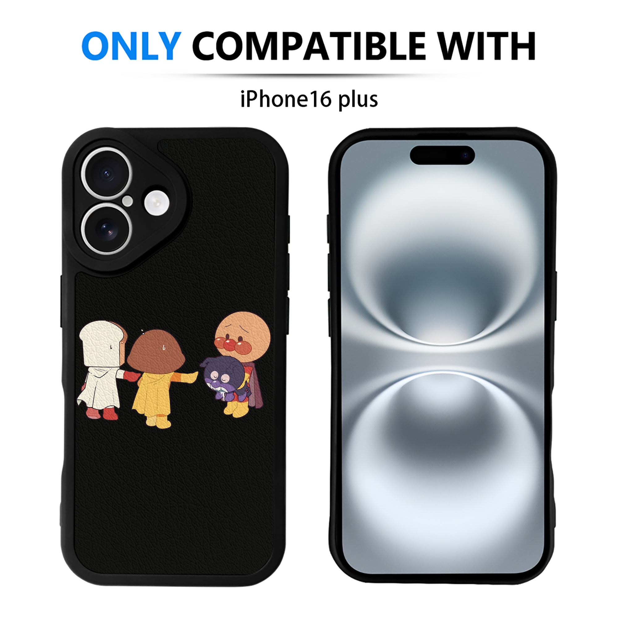 （画像用） アンパンマン Anpanman 【iPhone 16シリーズ対応】シリコンスマホケース（レザー調） 材質：シリコン